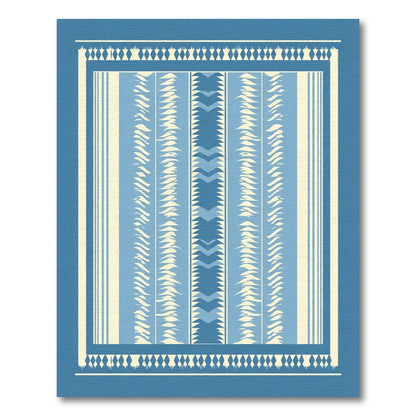 Serene Blue Tribal Stripe Rug