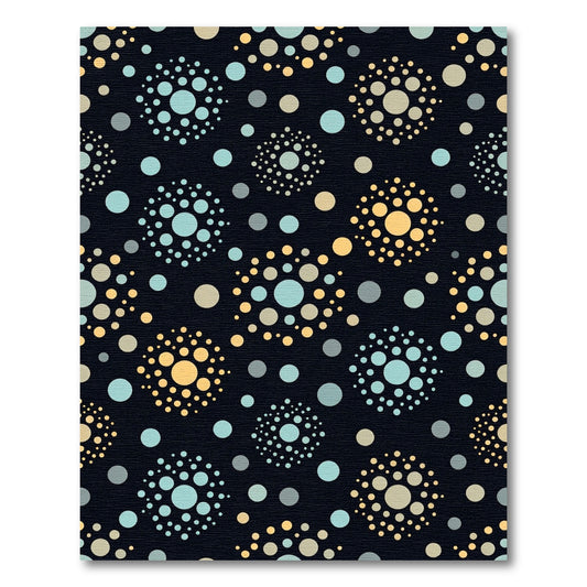 Abstract Circles Mint Yellow Grey Rug