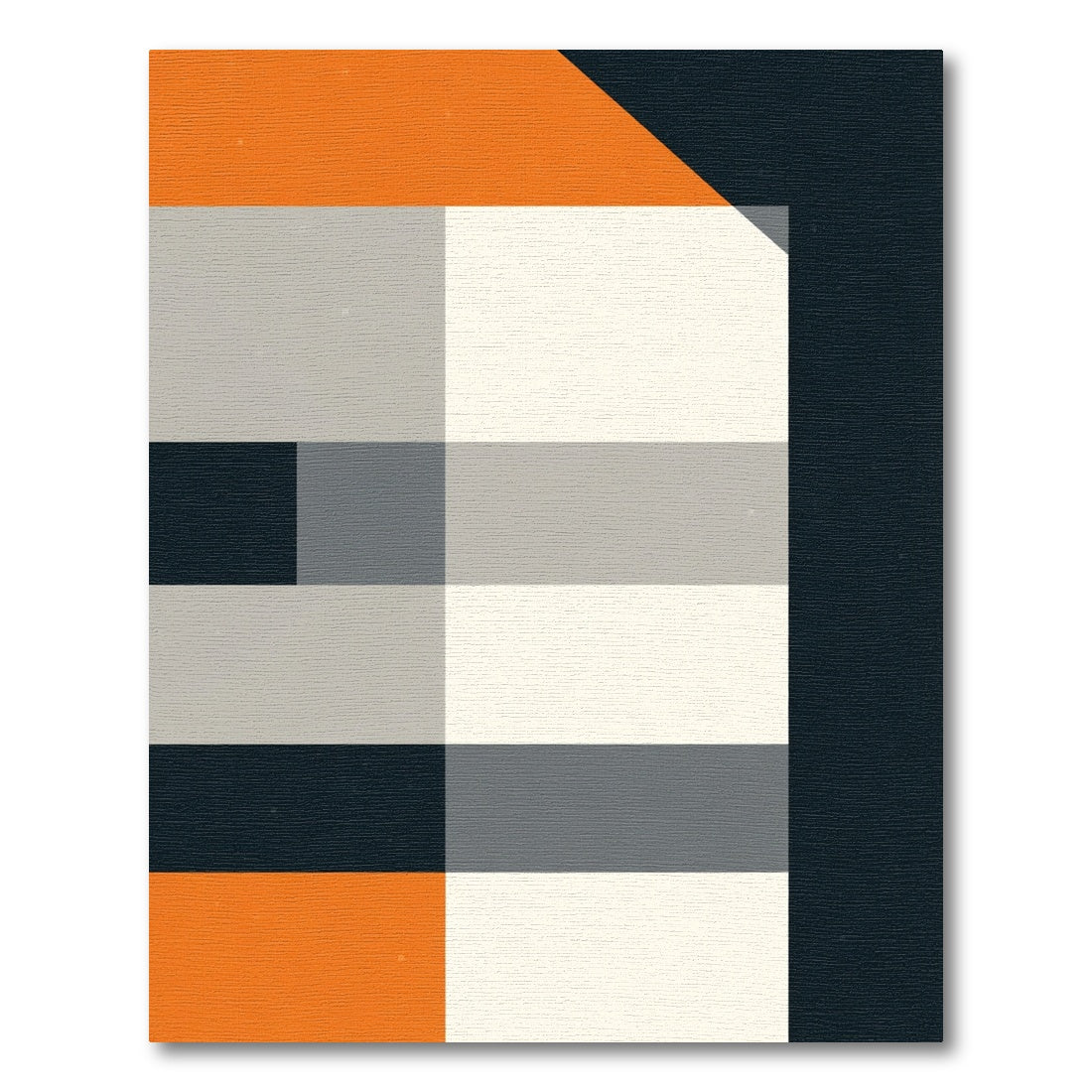 Bold Orange Gray Monochromatic Check Rug