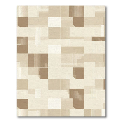 Earthy Neutral Geometric Block Rug