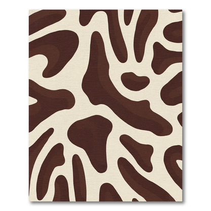 Brown Cream Organic Shape Rug