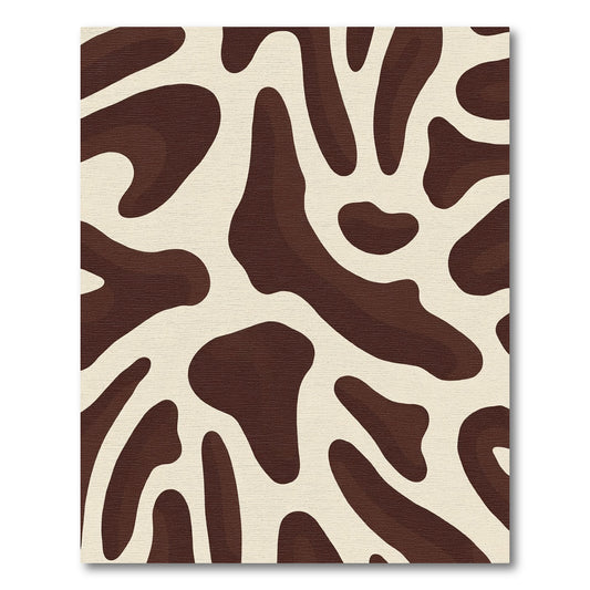 Brown Cream Organic Shape Rug