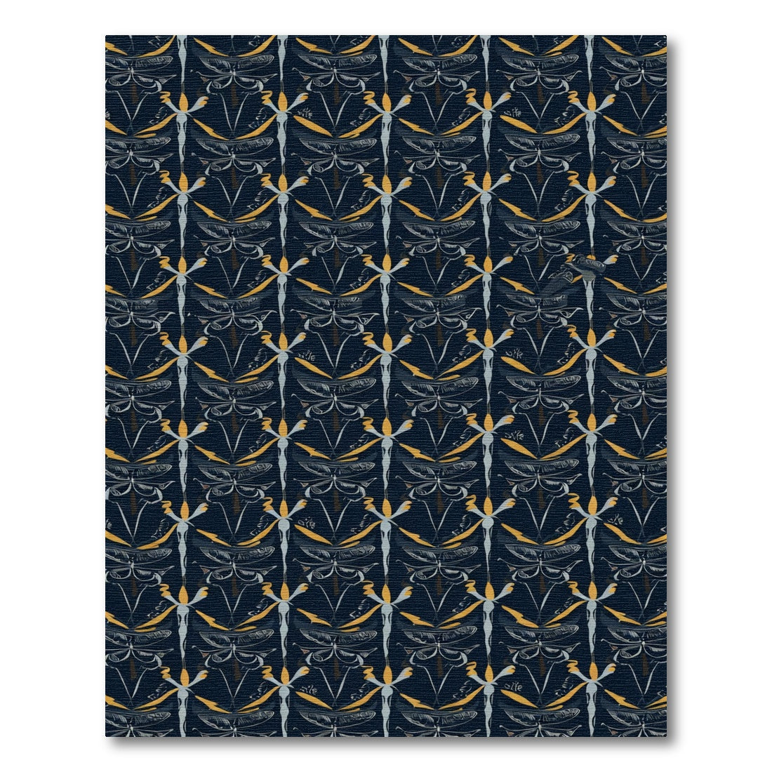 Dark Dragonfly Geometric Repeating Arrangement Rug