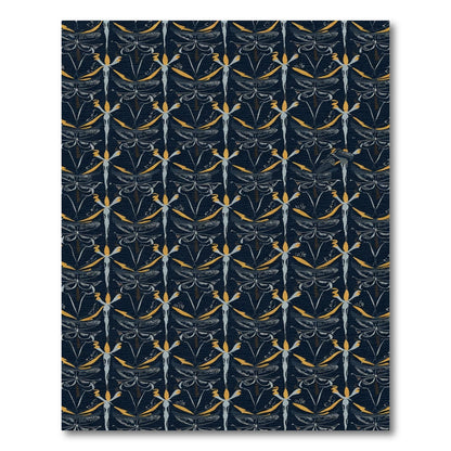 Dark Dragonfly Geometric Repeating Arrangement Rug