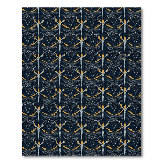 Dark Dragonfly Geometric Repeating Arrangement Rug