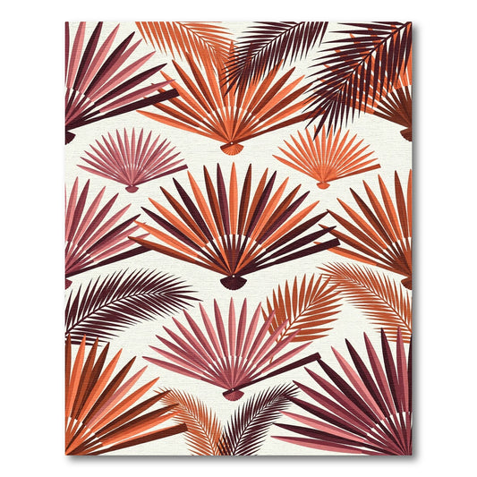 Terracotta Palm Fan Garden Rug