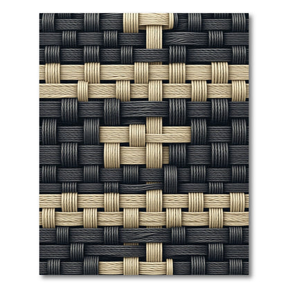 Modern Woven Cream and Charcoal Grid Rug