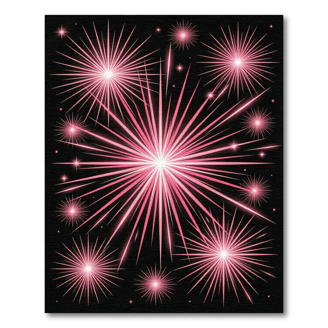 Radiant Pink Fireworks Celestial Sky Rug