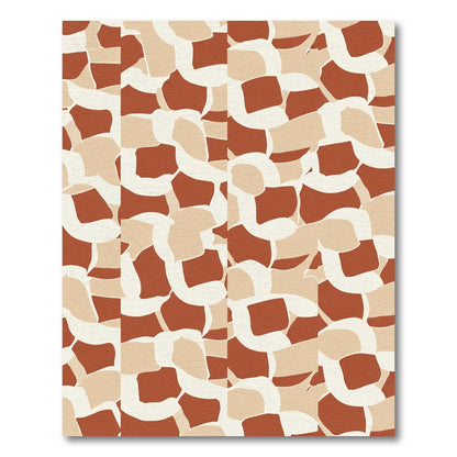 Terracotta Abstract Organic Form Rug