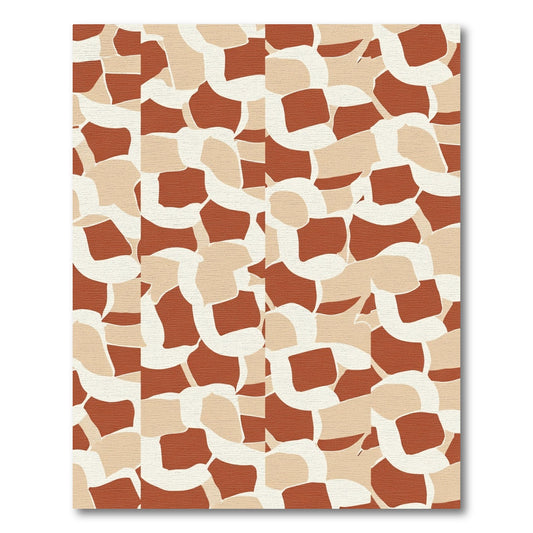 Terracotta Abstract Organic Form Rug