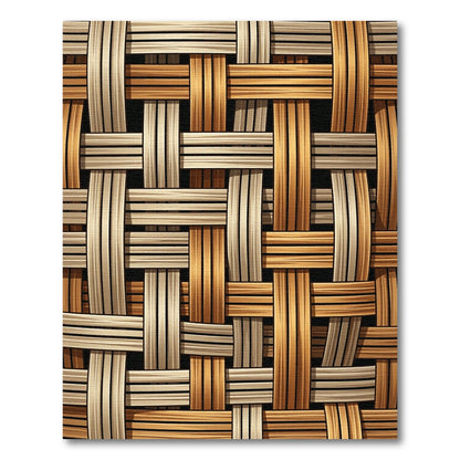 Natural Wicker Weave Earth Tone Textured Rug