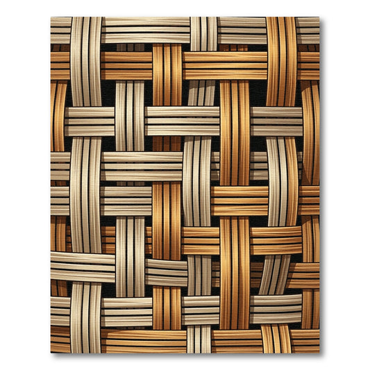 Natural Wicker Weave Earth Tone Textured Rug