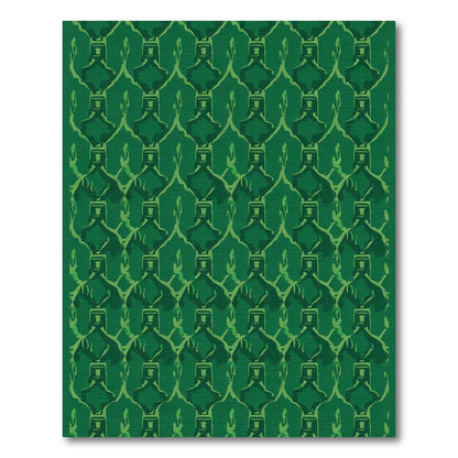 Emerald Green Art Deco Arches Rug