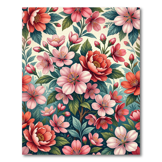 Blossoming Pink Cherry Flower Bouquet Rug