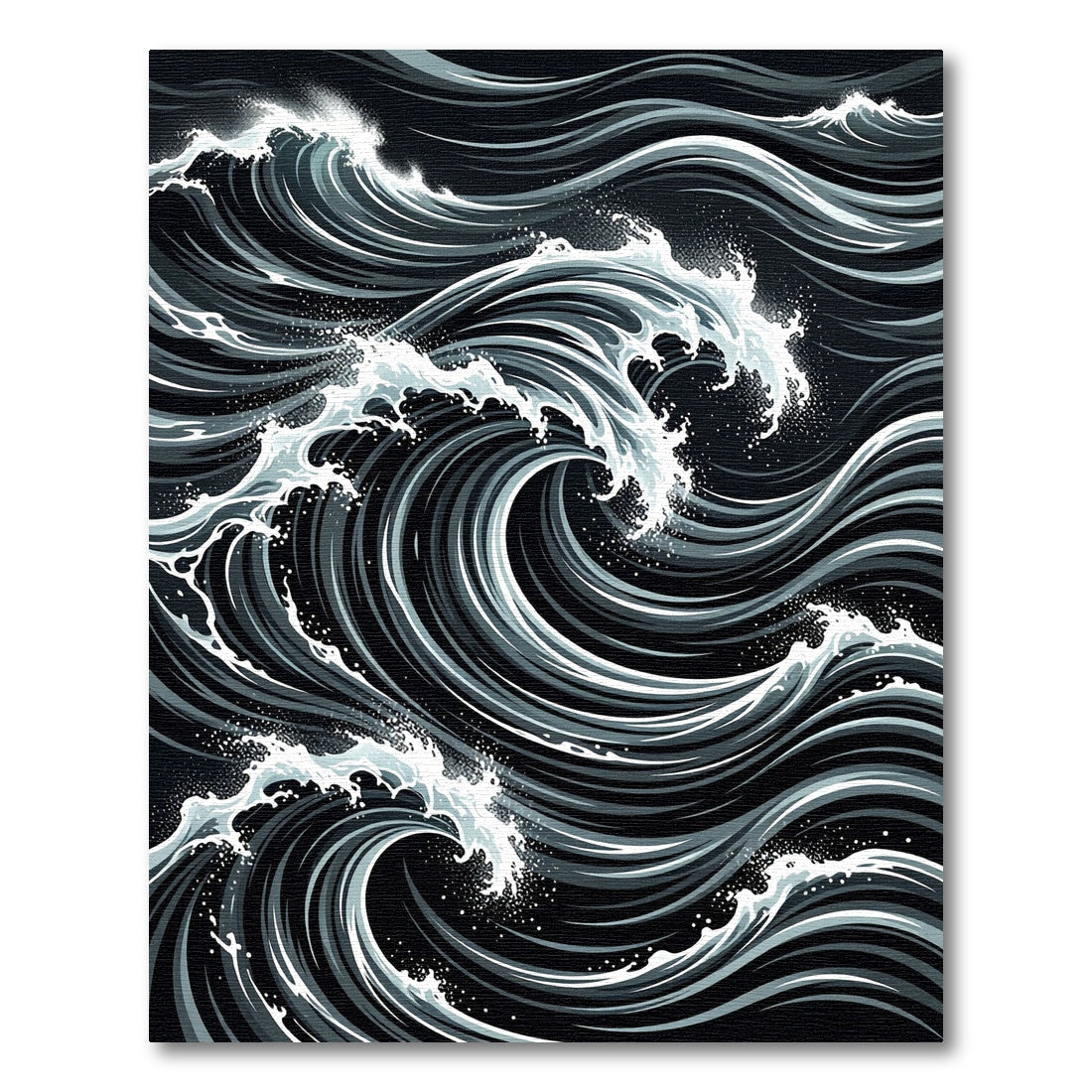 Dynamic Gray Seashell Wave Rug