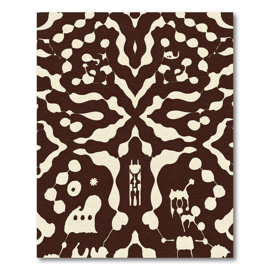 Creamy brown organic amoeba splice Rug