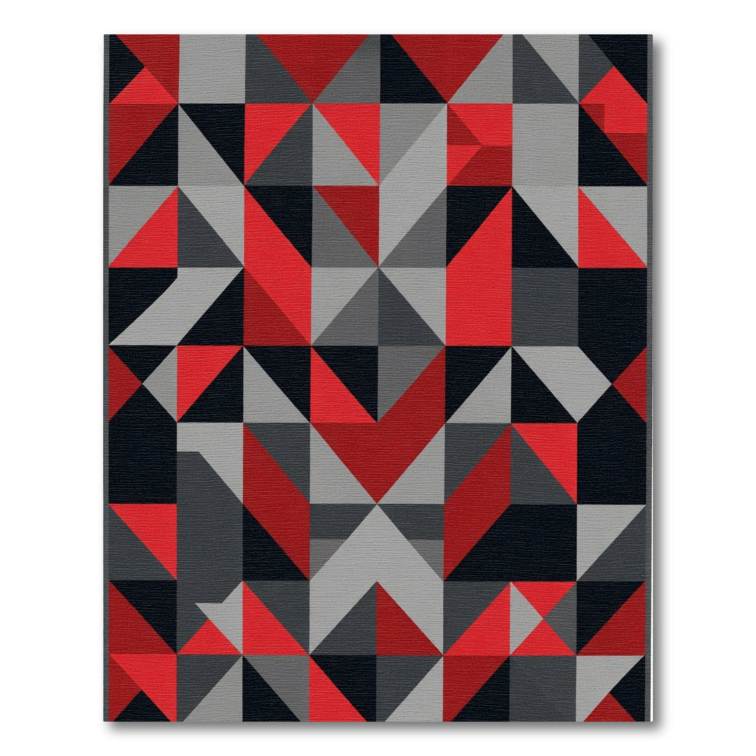 Geometric Red Black Gray Shapes Rug