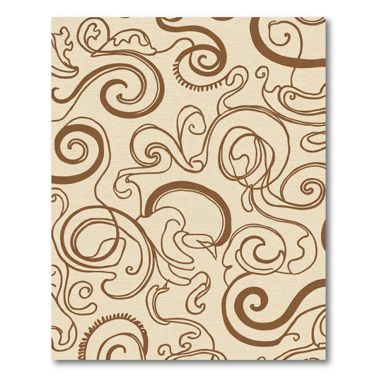 Brown Swirl Organic Flow Rug