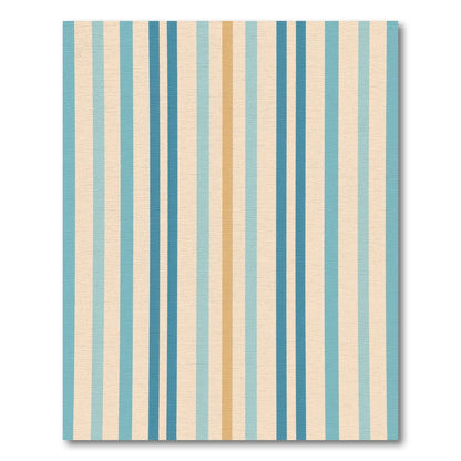 Coastal Blues And Tan Vertical Stripes Rug
