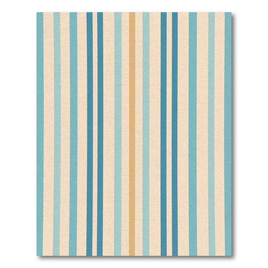 Coastal Blues And Tan Vertical Stripes Rug