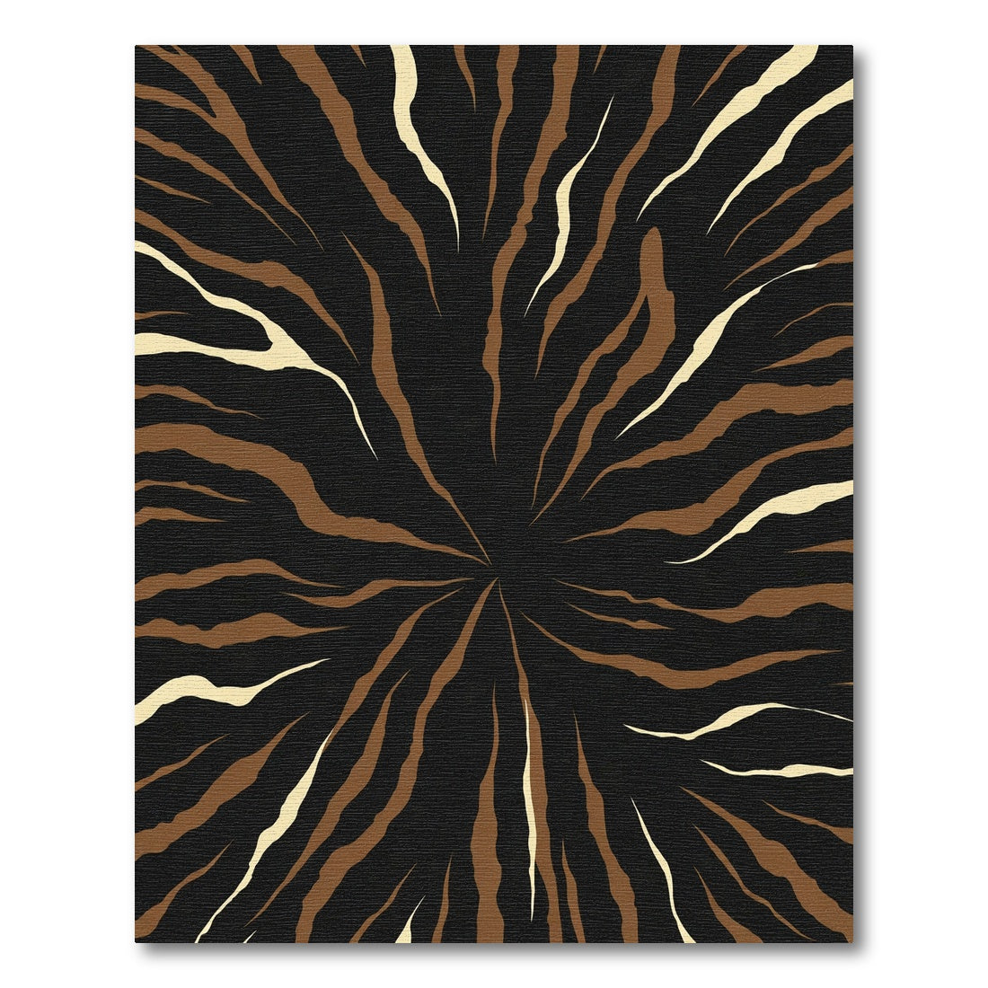 Brown Cream Radial Stripe Rug