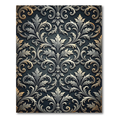Ornate Silver Leaf Arabesque Rug