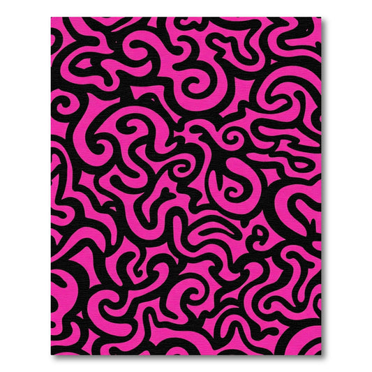 Hot Pink Swirls Abstract Graphic Rug