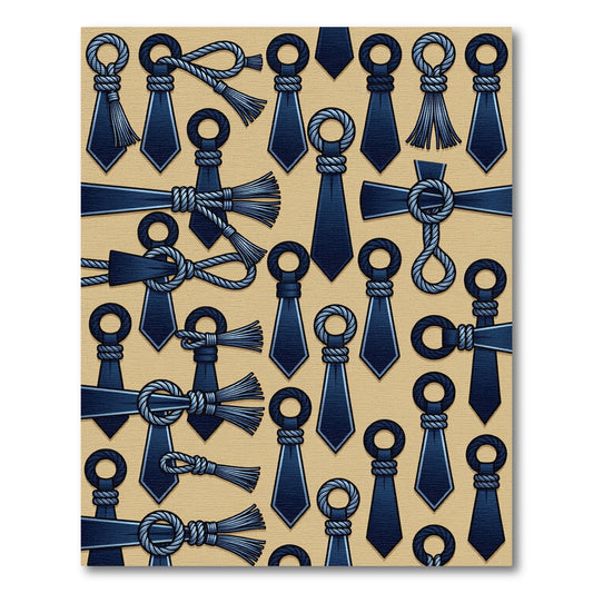 Navy Blue Rope Knot Composition Rug