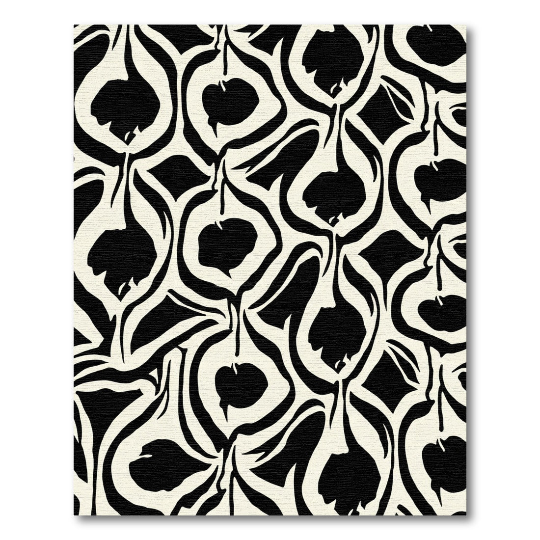 Bold Black Cream Organic Flow Rug