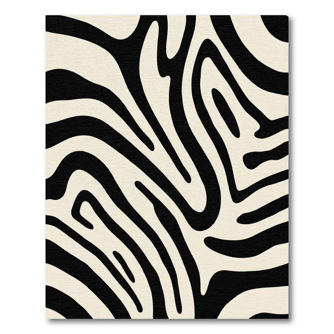 Cream Black Wavy Animal Print Rug