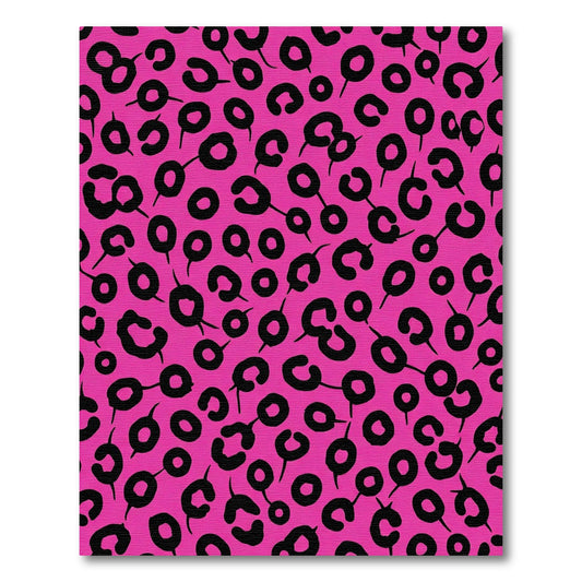 Bright Pink Black Spotty Abstract Rug