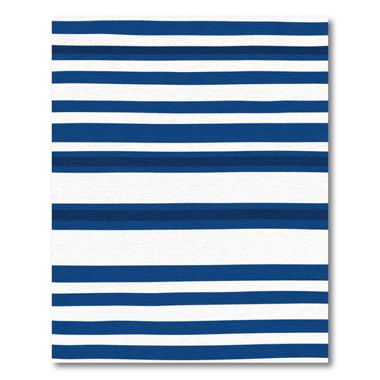 Bold Navy White Horizontal Stripe Rug