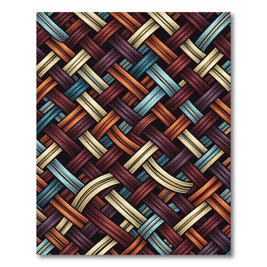 Textured Woven Interlocking Bands Rug