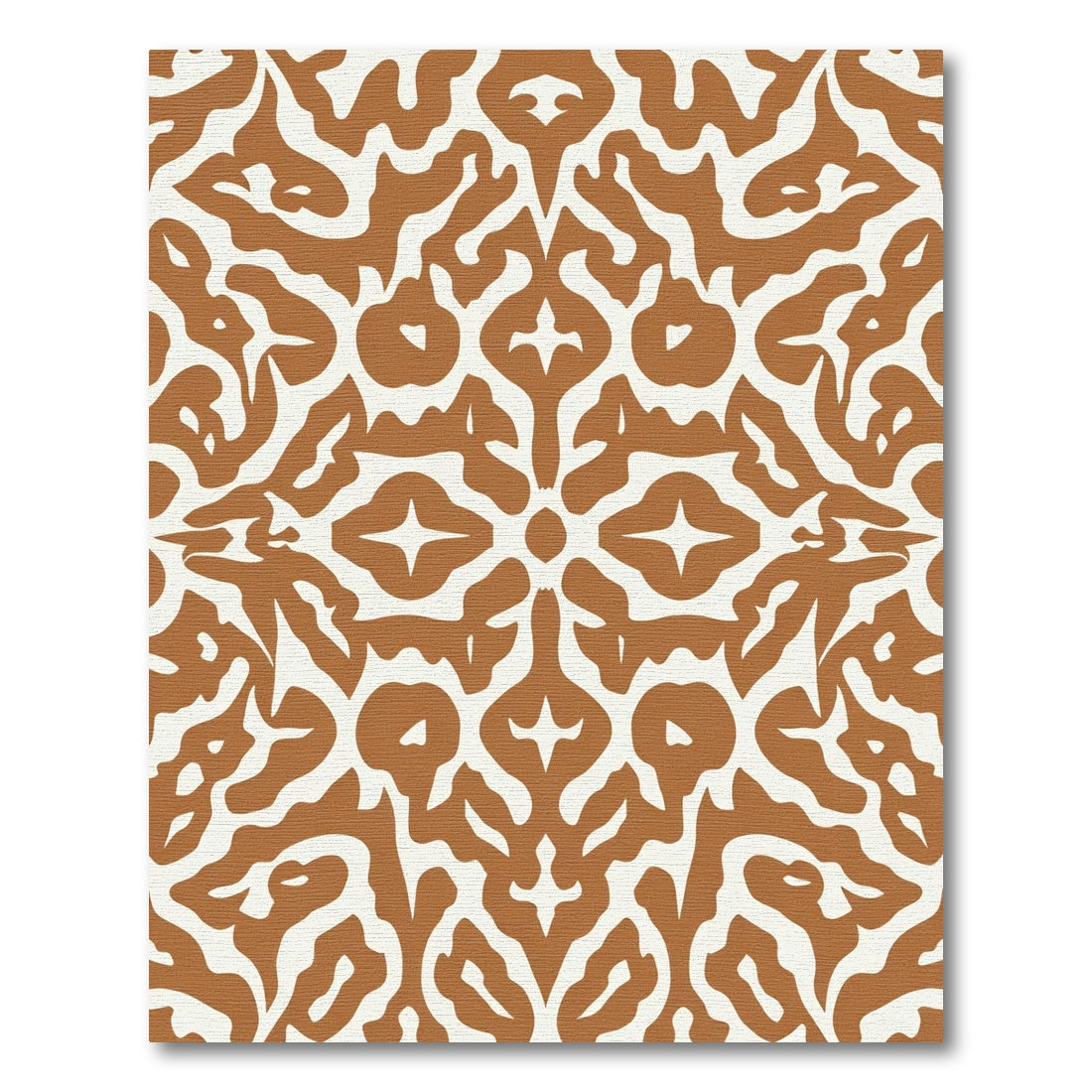 Terracotta Organic Scroll Medallion Rug