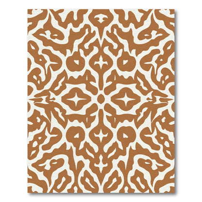 Terracotta Organic Scroll Medallion Rug