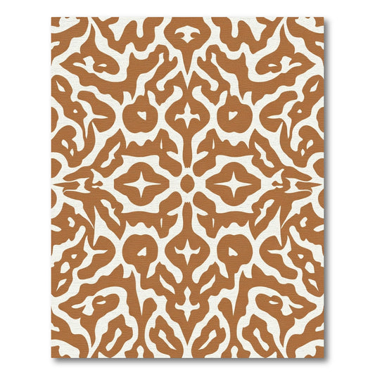 Terracotta Organic Scroll Medallion Rug