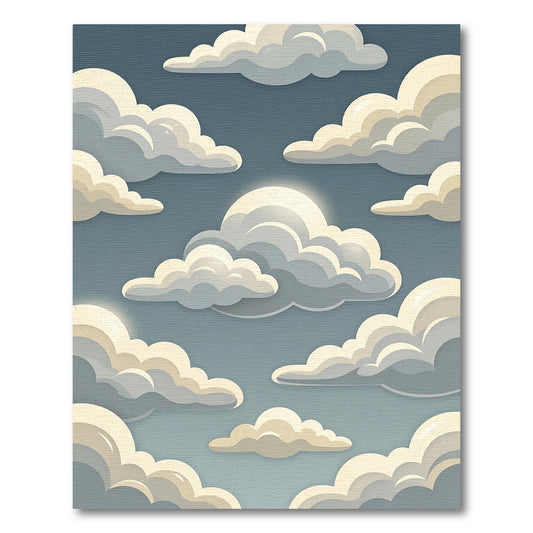 Ethereal Cloudscape Layered Sky Blue Rug