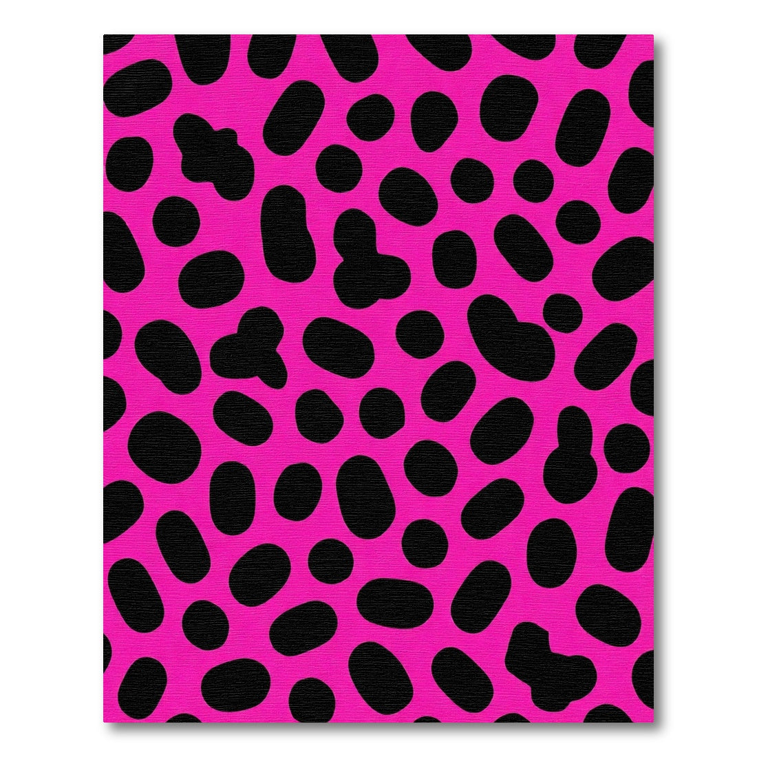 Vibrant Pink Black Spots Rug