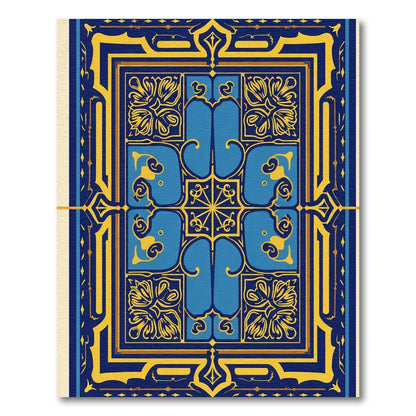Opulent Blue Golden Archway Medallion Rug