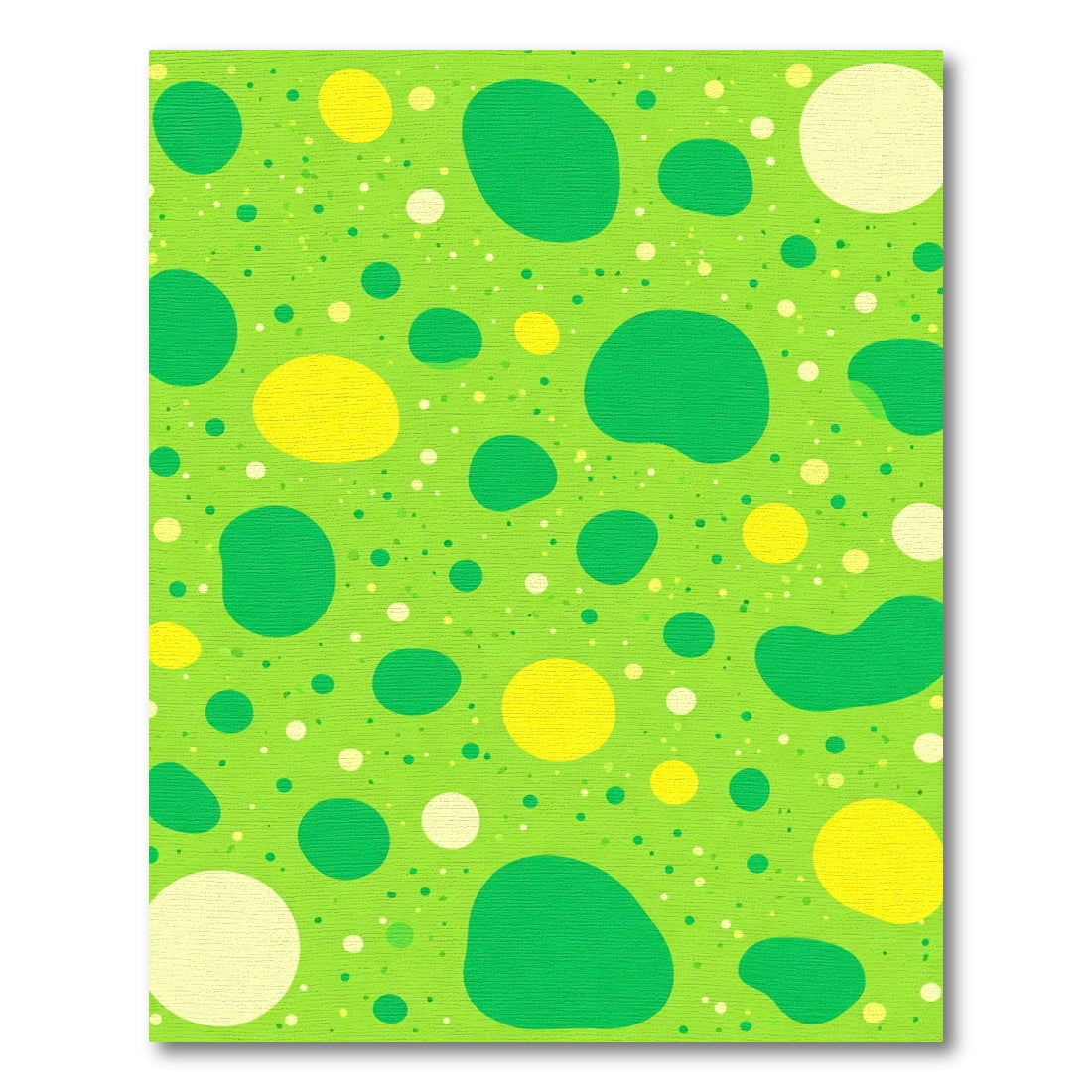Lush Green Yellow Dot Splatter Rug