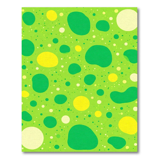 Lush Green Yellow Dot Splatter Rug