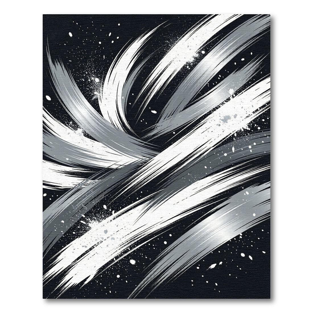Modern Monochrome Abstract Ink Swirl Rug