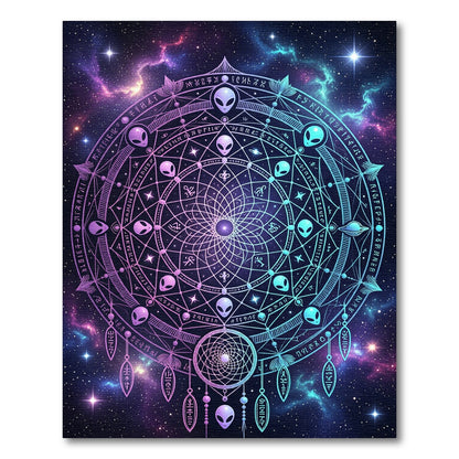 Cosmic Alien Mandala Galactic Nebula Rug