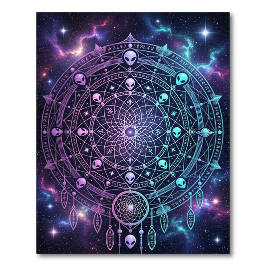 Cosmic Alien Mandala Galactic Nebula Rug