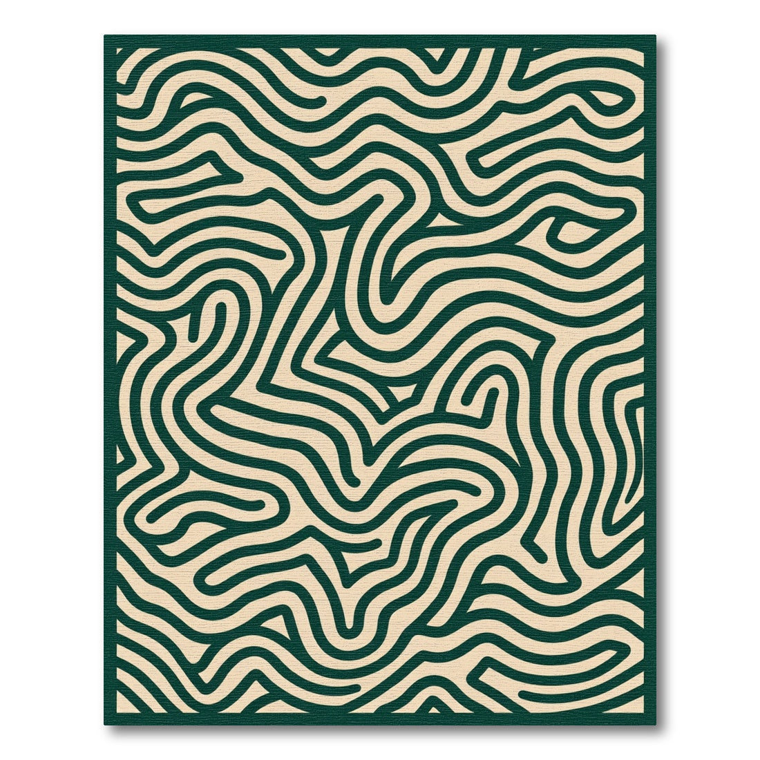 Deep Forest Winding Lines Rug