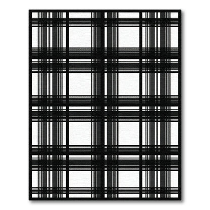 Classic Black White Plaid Checks Rug