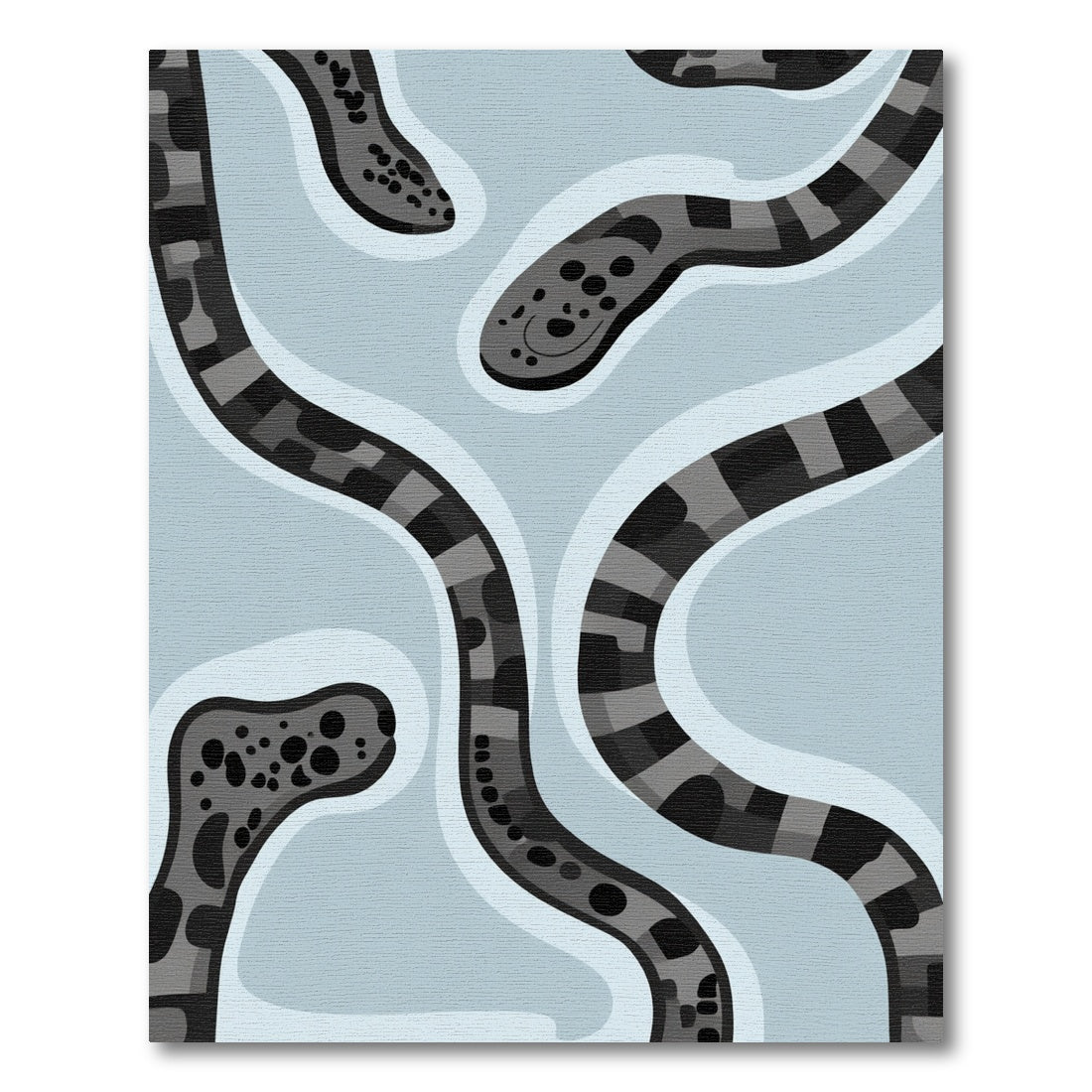Abstract Gray Serpent Swirl Rug