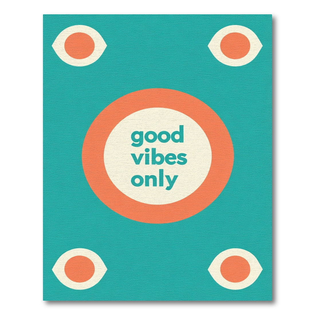 Teal Orange Eye Graphic Rug
