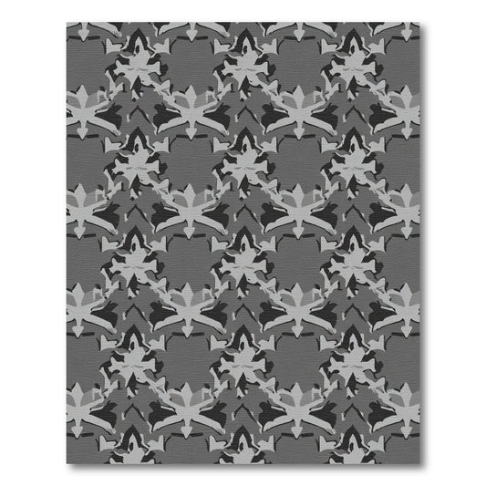 Monochromatic Abstract Symmetry Brocade Rug