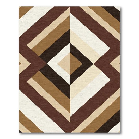 Geometric Brown Cream Diamond Stripe Rug